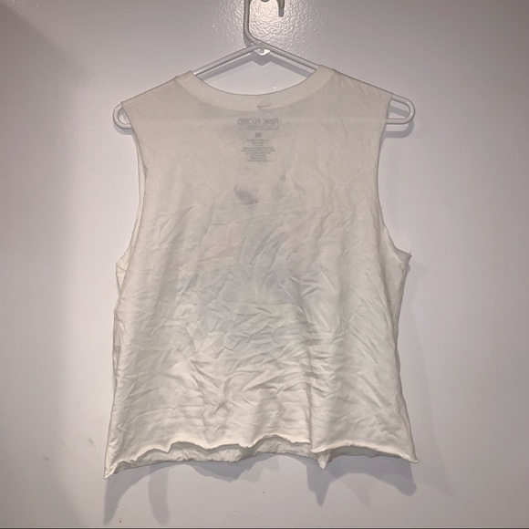 Pink Floyd Rainbow Prism Retro Crewneck Cutoff Sleeves Top - Picture 4 of 5